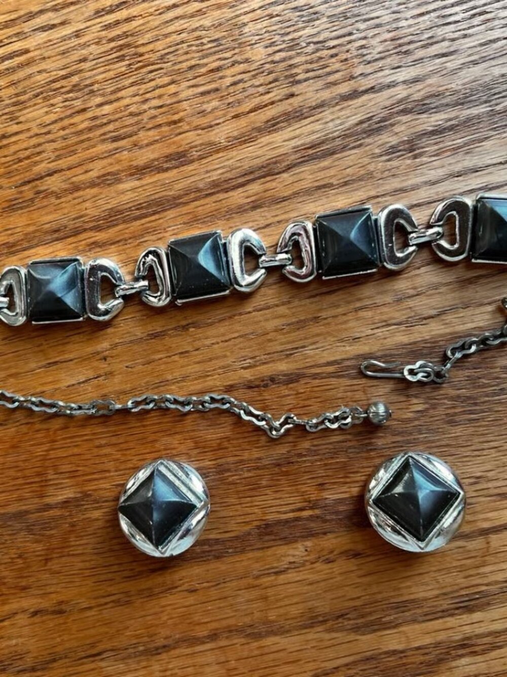 Vintage Necklace and Clip On Earring Set